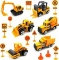 Sunarrive construction site vehicles with construction site sign - construction vehicles mini toy