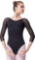 Bezioner Ballet Leotard Gymnastics Dance Wear for Girls Women Ladies XXL, Black