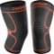 Cambivo NS10 2 x Knee Bandage, Knee Pads, Knee Supports for Women and Men, Black/Orange, L