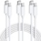 Avoalre 3 Pack USB C to Lightning Cable 2M, MFi Certified iPhone Charging Cable (White)