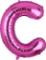 M2XCEC 16 '' Letter balloon of individual large, aluminum foil alphabet balloon, pink in c