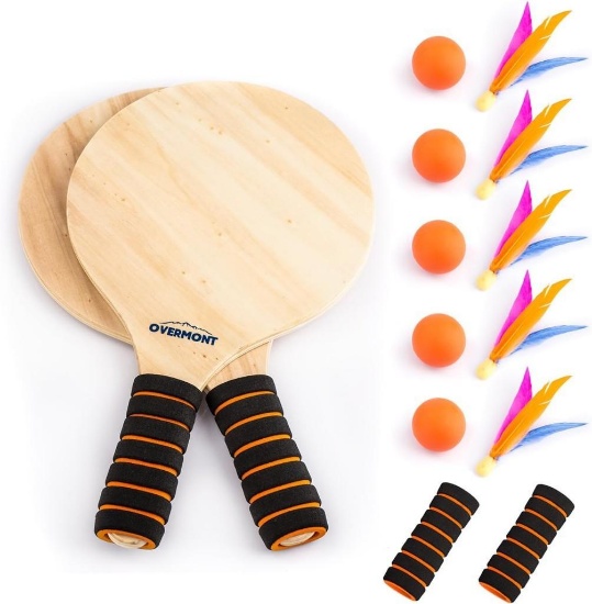 Overmont Beachball Badminton Racket Cricket Ball Set