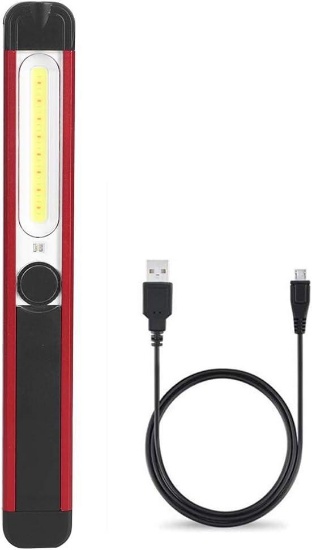Cob Flashlight, Outdoor Portable Emergency Work Light with 5 Lighting Modes