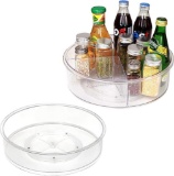 Puricon 2 Pack Clear Lazy Susan Turntable Organizer (12 Inch & 10