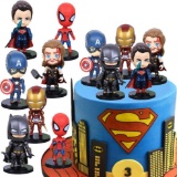 MEZHEN Cake Decoration Superhero Figures Cake Decoration Birthday Hero Cake Topper 6 Pieces