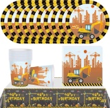 MEZHEN Digger Party Tableware Children's Birthday Decoration Birthday Digger Party Decoration Set