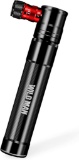 HNVNER Mini Bike Pump,Alloy Portable Bicycle Tire Pump,Super Fast Tyre Inflation, Black