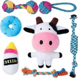 Toozey Puppy Toy Cattle - Pack of 7 Durable Dog Toy for Puppies / Small Dogs - Chew Toy
