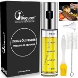 Bugucat oil sprayer bottle 100ML, oil spray bottle, vinegar sprayer oil dispenser, oil trigger glass