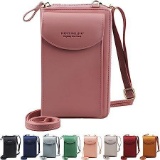 Jangostor small crossbody mobile phone wallet?bag with credit card slots for women, Pink