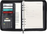 Kurtzy A5 Zipped Conference Folder - Black Personal/Work Organiser Padfolio