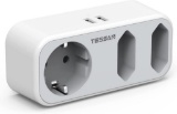 TESSAN Travel Adapter USA Adapter America Germany Plug with 2 USB 2.4 A, 3 Way Socket