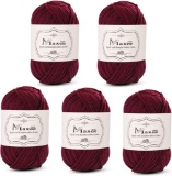 MAXEE 250g(5x50g) Hand Knitting Yarn, Cotton Blend, Cotton for Knitting, Cotton Yarn