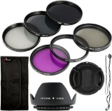 XCSOURCE LF134 6pcs UV CPL ND Filter + Lens Hood Cap 58mm for Canon EOS Rebel XSi