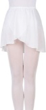 Bezioner Ballet Skirt Pull On Dance Skirts with Elastic Waistband for Women, White, Small