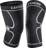 Cambivo NS10 2 x Knee Bandage, Knee Pads, Knee Supports for Women and Men Small, Black/Grey