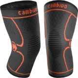 Cambivo NS10 2 x Knee Bandage, Knee Pads, Knee Supports for Women and Men, Black/Orange, L