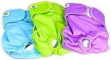 Reusable Dog Nappies - Pet Diapers Sanitary Wraps, 3-Pack (M, Solid)