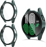 HWeggo Samsung Galaxy Watch 4 44mm Screen Protector Case (Green+Green)