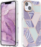 Mateprox Marble Mobile Phone Case Rigid Shockproof Glitter Compatible with iPhone 13