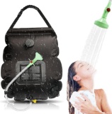 LUPATDY Solar Shower Outdoor, 20 L Camping Shower Water Bag Heating with Shower Head, Black