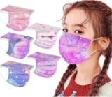 FEINKCCL 50 Pack 3-Layer Breathable Soft Disposable Masks for Children Aged 4-10