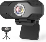 Mksutary Webcam 1080P Full HD with Stereo Microphone PC Computer USB Web Camera, Black