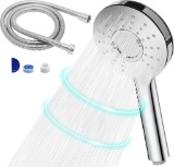 Shower head with hose 1.5m, shower head with 3 jet types, shower head water -saving set