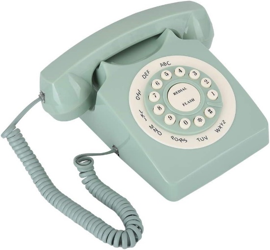 CCYLEZ European Vintage Fixed Met Telephone Green