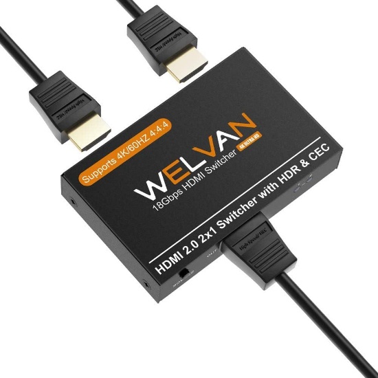WELVAN 2x1 4K HDMI Switch HDMI 2.0 Switcher