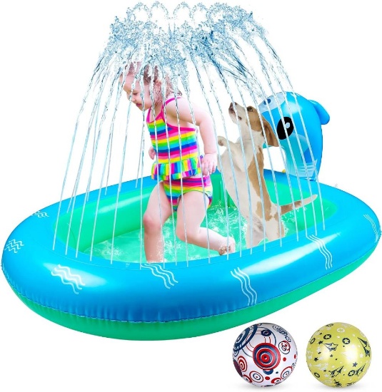 Gemeer Inflatable Sprinkler Pad Pool for Kids