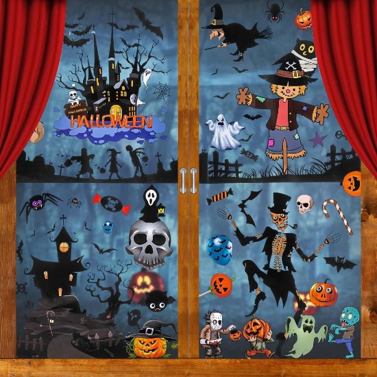 Oledank 9 Sheets Halloween Decor Stickers 120 Pcs