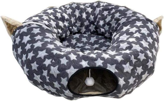 Cat tunnel - Round shape - foldable and removable - 2 caves