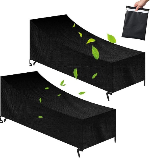Pack of 2 Garden Lounger Covers, 200 x 75 x 40