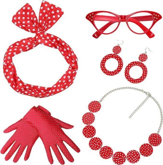 Coucoland 50s Rockabilly Costume Accessories