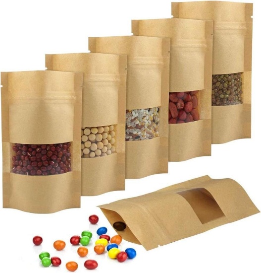 Pack of 150 Kraft Paper Bags, 9 x 14cm Paper Bags