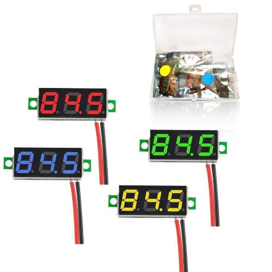 YIXISI Pack of 4 0.28 Inch Mini Digital Voltmeter