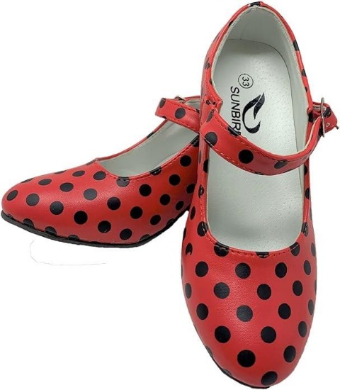 SUNBIRD Flamenco Shoes Sevillanas Polka Dots 37