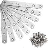 Hyber&Cara Pack of 8 Flat Connectors Stainless