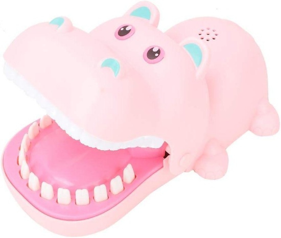 Zerodis Hippo Teeth Toys Game for Kids, Pink