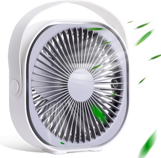 WD&CD USB Fan, 6" Portable Desktop USB Fan, White