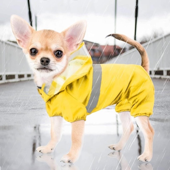 Idepet Dog Raincoat, Waterproof Rain Poncho