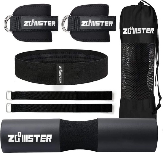 Zoomster Barbell Squat Pad Set with 2 Velcro