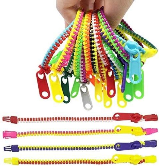 TADAE 48-Piece Fidget Zip Bracelets, Children Toy