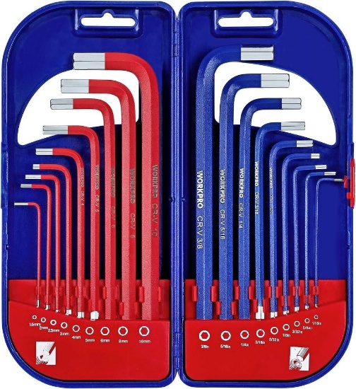 WORKPRO Hex Key Set, 18 Piece with Carry Case