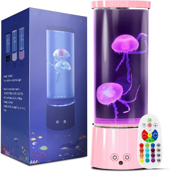 AONESY Jellyfish Lava Lamp for Adult Kids, Pink