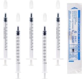 50pcs 1ml Plastic Syringes with Caps No Needles