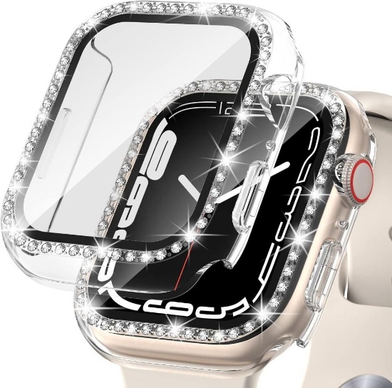 wlooo Glitter Diamond Case for Apple Watch 7 45mm