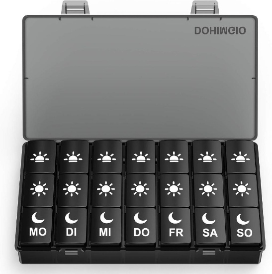 DOHIMGIO Pill Box 7 Days 3 Compartments Pill Box