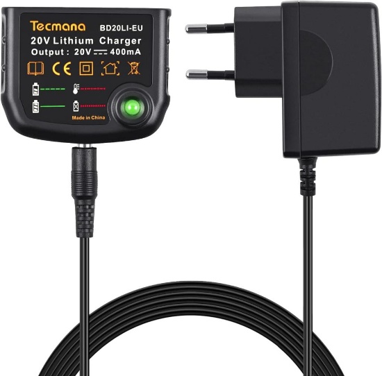 Tecmana Charger 18V/20V Lithium, Black